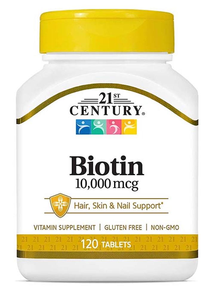 21st Century Biotin 10000 Mcg Hair Skin And Nail Support Vitamin 120 Tablets - Image 1